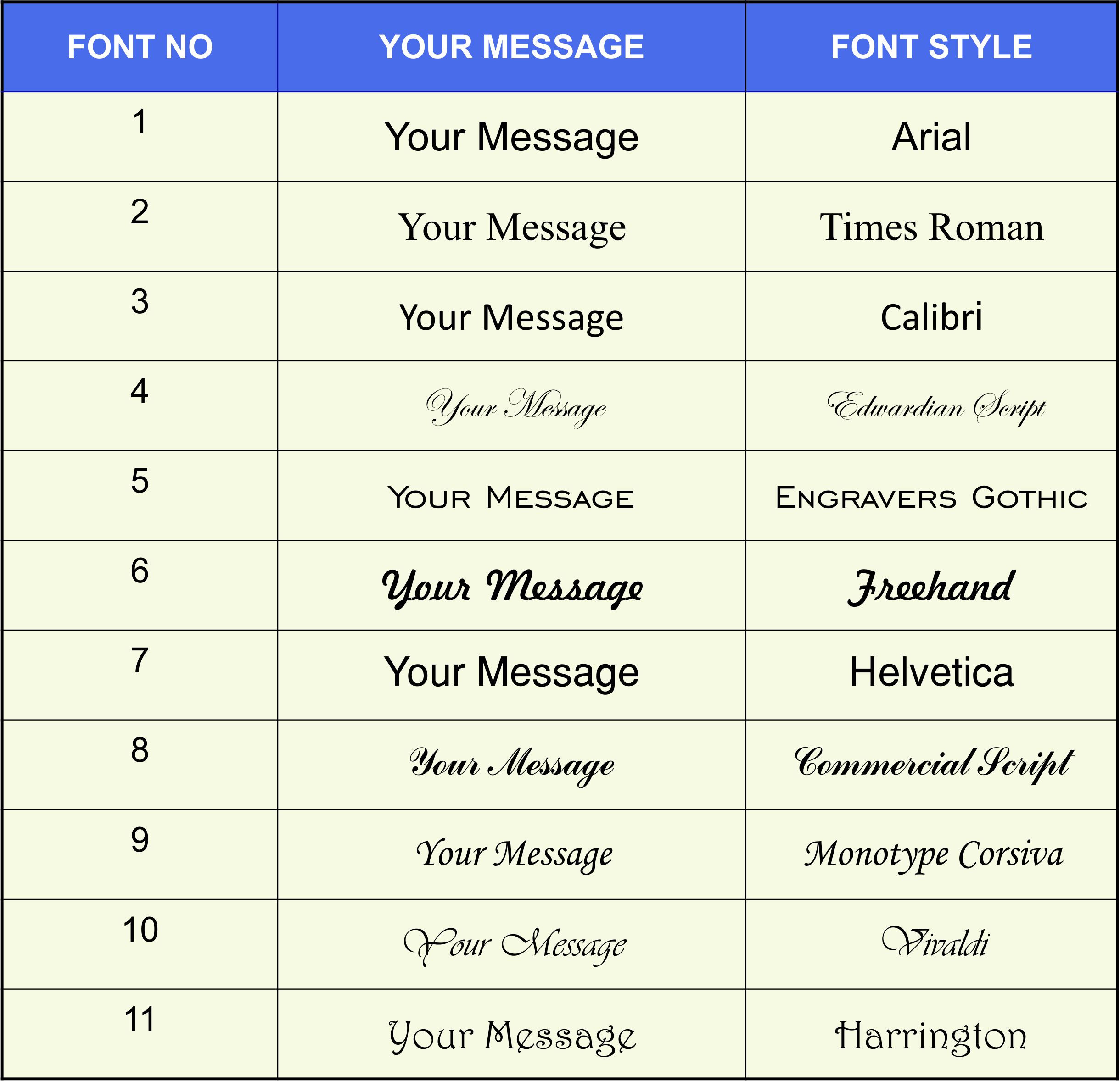 Font Styles Engravng